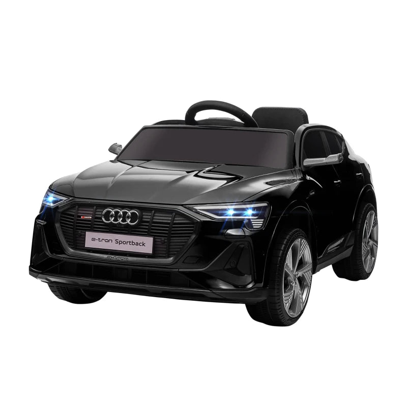 Audi E-tron Licensed 12V Kids Electric Ride on, Electric Car for Kids, with Parental Remote, Music Lights MP3, Suspension Wheels, for 3-5 Years, Black