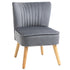 Modern Accent Chair, Fabric Living Room Chair with Rubber Wood Legs and Thick Padding, Grey