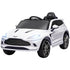 Aston Martin DBX Licensed Battery Powered Kids Electric Car, 12V Kids Ride on Car w/ Lights, Music Horn, White