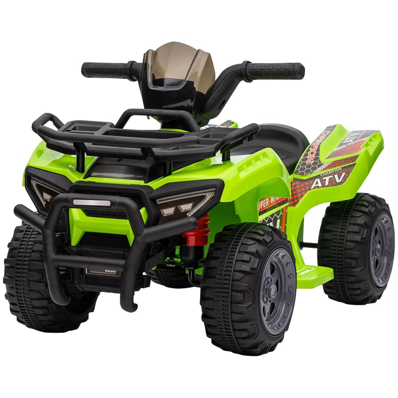 6V Kids Electric Ride on Car Toddlers Quad Bike All Terrain Vehicle Toy With Music for 18-36 months Green