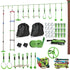 Obstacle course for Kids, with 10-Piece Slackline Kit with Monkey Bars, Gym Rings, Rope Ladder, Nest Swing, Hanging Tray