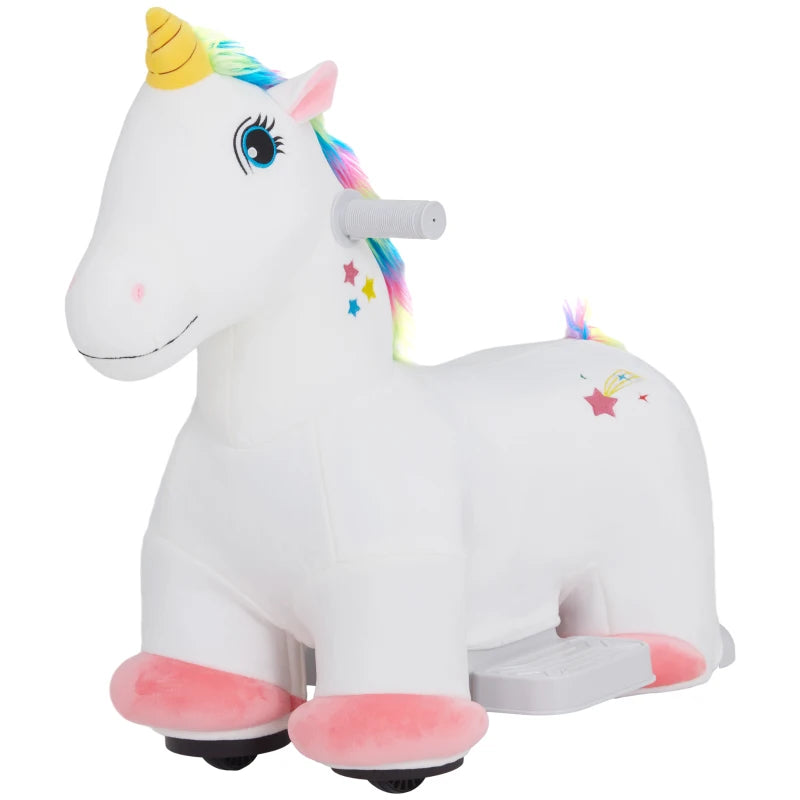 6V Electric Ride on Unicorn, Battery Powered Kids Ride on Animal Toy with Music, Forward Control, for Ages 18-36 Months