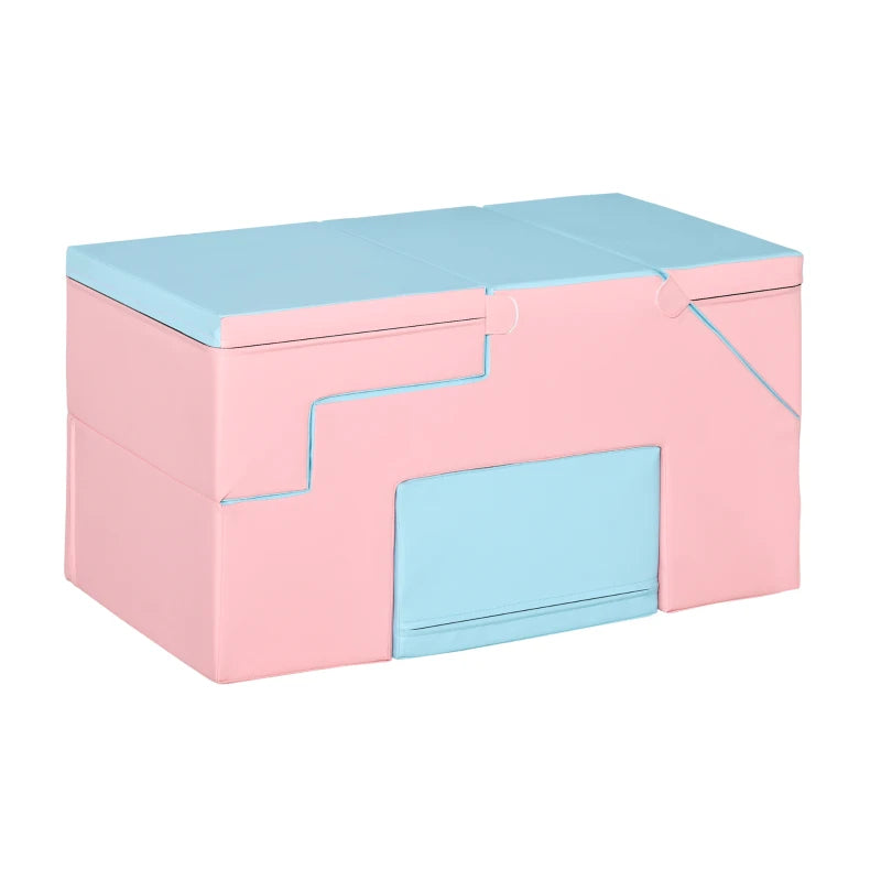 2-piece Soft Play Set, Baby Foam Climber Block for Toddler 1-3 Years, Pink Blue