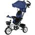 Metal Frame 6 in 1 Baby Push Tricycle with Parent Handle for 1-5 Years Old, Dark Blue