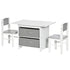 3 Pcs Kids Table & Chairs Set Mini Seating Furniture Home Playroom Bedroom Dining Room w/ Storage Drawers Safe Corners for 2-4 Years old White