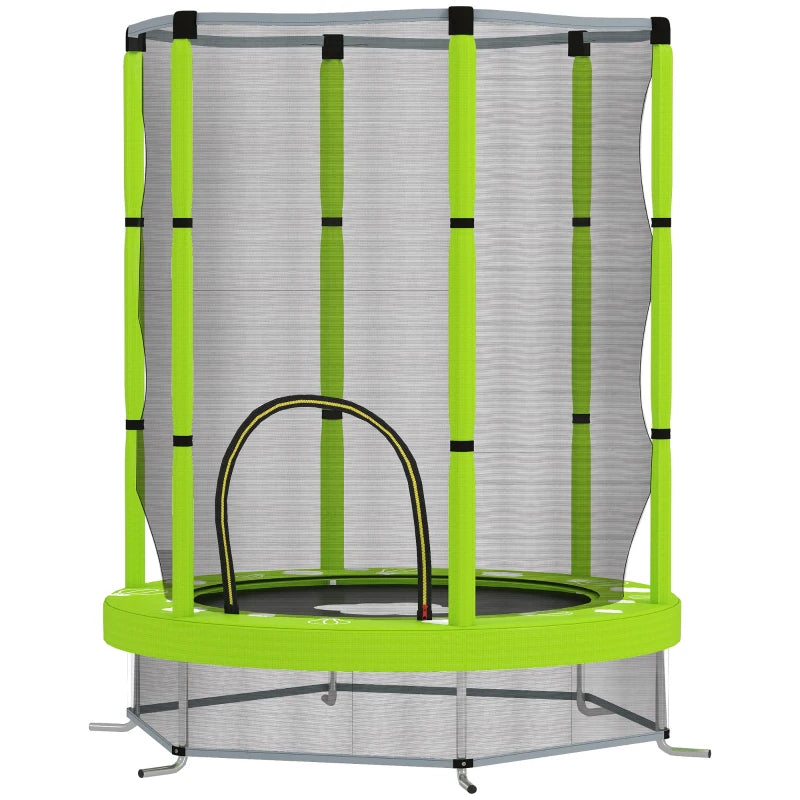4.6ft Toddler Trampoline w/ Safety Enclosure Net, for Indoor Outdoor Use, Ages 3-6 Years, Green