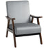 Nordic Accent Chair, Upholstered Velvet Armchair with Solid Wood Frame and Soft Thick Padded for Living Room, Bedroom, Grey