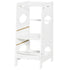 Toddler Step Stool Kids Adjustable Standing Tower with Safety Rail for Kitchen Counter White