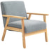 Modern Armchair, Cashmere Upholstered Sofa with Solid Wood Legs and Wide Seat, Accent Chair for Living Room Bedroom Office, Grey