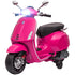 12V Vespa Licensed Kids Electric Motorbike w/ Music, Headlights, FM Radio, for 3-6 Years - Pink