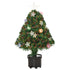 2FT Pre-lit Artificial Christmas Tree Tabletop Multicoloured Fibre Optic Xmas Decoration w/ LED Lights Pot Table Desk - Green