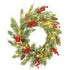 60 cm Prelit Christmas Wreath, Door Wreath with Realistic Branches, 30 Warm White LEDs, Timer, Battery Operated