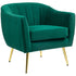 Velvet-Feel Shell Back Accent Chair - Green