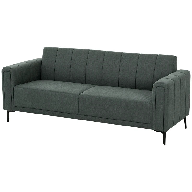 Three-Seater Relaxed Modern Sofa - Grey