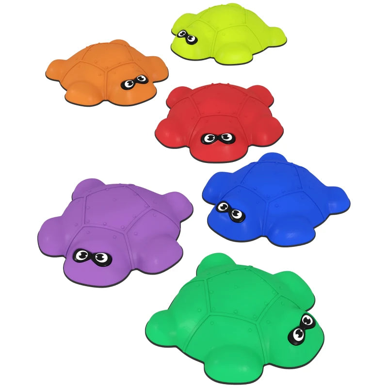 6-Piece Balance Stepping Stones with Non-Slip Edge, Indoor Outdoor Obstacle Courses for Ages 3-8 Years, Multicoloured