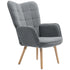 Teddy Fleece Wingback Accent Chair - Grey
