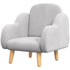Kids Armchair Toddler Sofa Children Chair with Arm Rest, Wooden Frame, Velvet, PP Legs, Cloud Shape, for Ages 1.5-3 Years - Grey