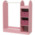 Kids Clothes Rail with Storage Shelf, Boxes, Mirror for Bedroom, Nursery, Pink