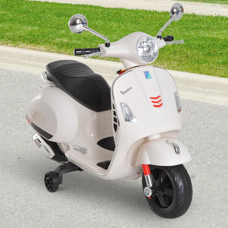 Kids Ride On Vespa Motorcycle W/LED Lights - White