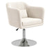 Modern Accent Chair with Swivel Base, Height Adjustable Arm Chair with Pillow for Living Room, Bedroom, Cream White