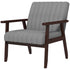Mid Century Accent Chair, with Wooden Legs - Grey