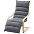 Curved Wooden Accent Chair, with Adjustable Footrest - Drak Grey
