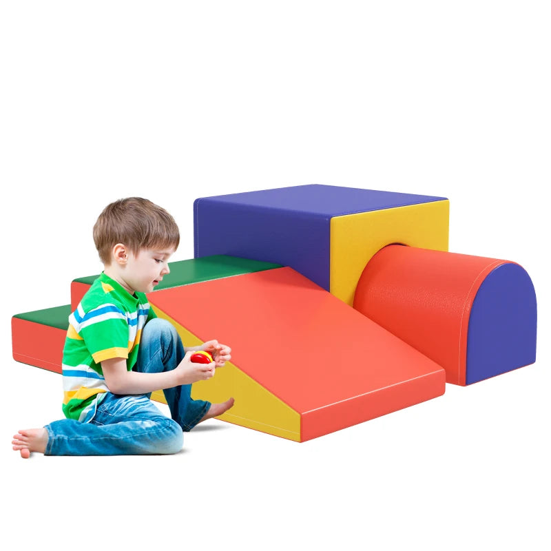 4-Piece Soft Play Set for Toddlers 1-3 Years, Red