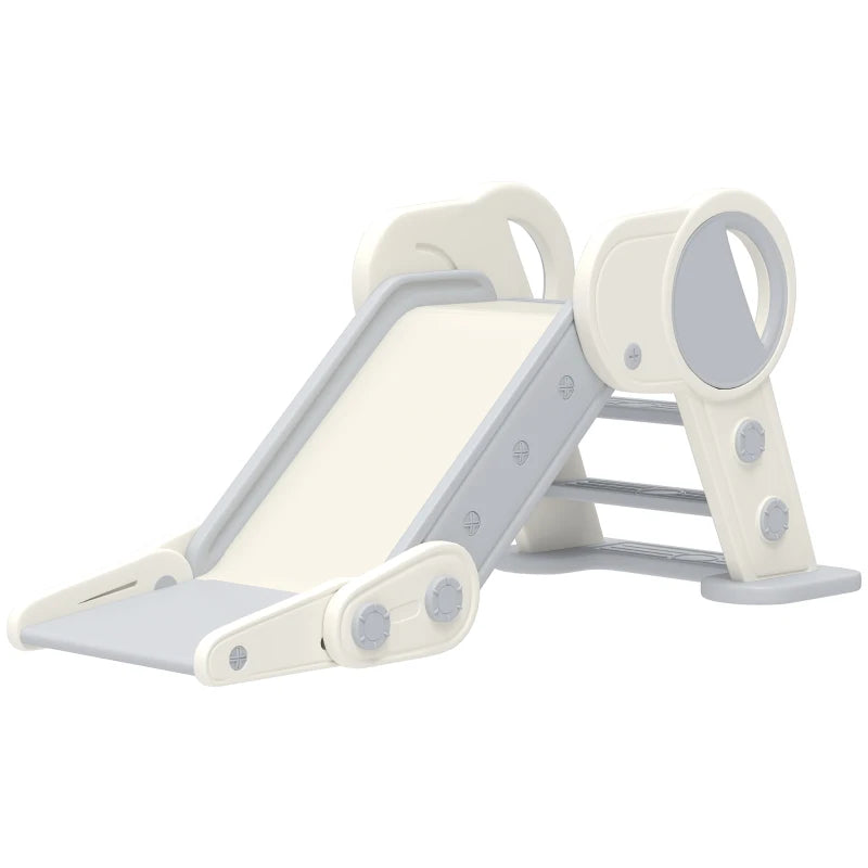 Foldable Kids Slide, Freestanding Baby Slide, for Ages 1.5-3 Years, Grey & Beige