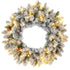 60" Snowy Pine Cone and Berry Christmas Wreath, with LED Lights