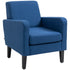 Linen-Look Boxy Armchair - Blue