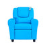 Kids Recliner Chair, PU Leather with Adjustable Backrest, Footrest, Padded Headrest, Blue