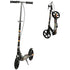 Kids Foldable Kick Scooter w/ Adjustable Height, Break, Big Wheels, for Ages 7-14 Years - Black
