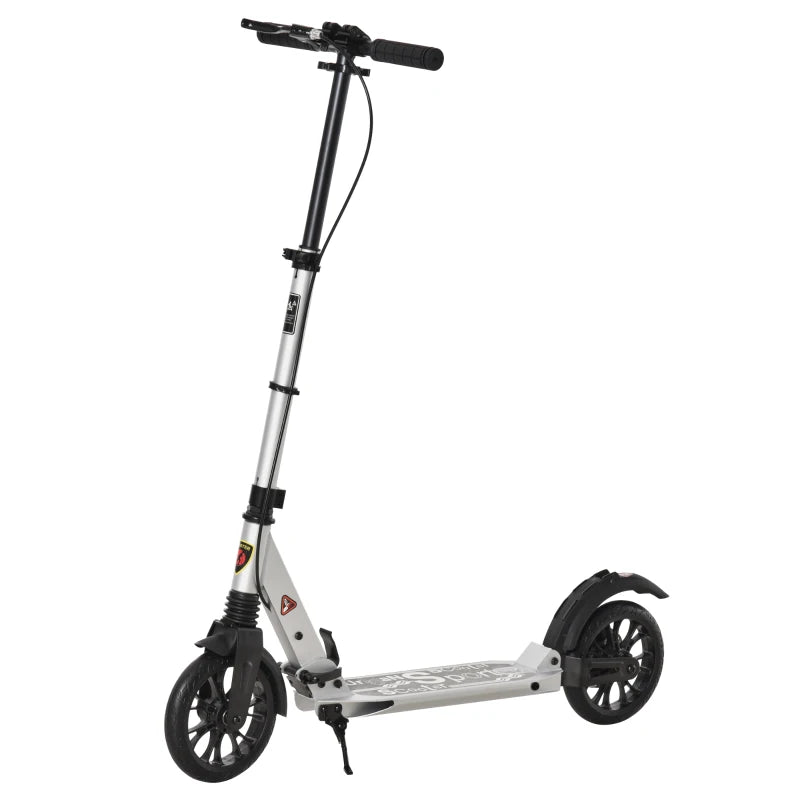 Teen/Adults Aluminium Folding Kick Scooter w/ Shock Mitigation System Silver