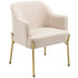 Fabric Accent Chair, Modern Armchair with Metal Legs for Living Room, Bedroom, Home Office, Cream