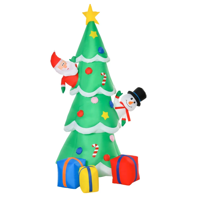 7FT Christmas Inflatable Tree LED Lighted for Indoor Outdoor Decoration
