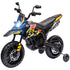 12V Aprilia Licensed Kids Motorbike with Training Wheels, Spring Suspension, LED Headlight, USB, Music, Yellow/black
