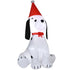 6ft Inflatable Christmas Puppy Dog Wearing Santa Hat Lighted Outdoor Decoration Blow Up Decor for Holiday Indoor