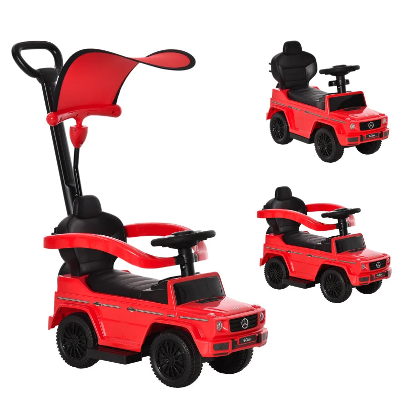 3 in 1 Kids Children Ride on Push Car Toddler Sliding Car G350 Licensed Walker Foot to Floor Slider Push-Along with Horn Steering Wheel NO POWER Manual, Red