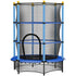 4.6FT/55" Kids Trampoline with Safety Enclosure, Outdoor Indoor Use, for Ages 3-10 Years, Blue