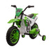 12V Kids Electric Motorcycle Ride-On, with Training Wheels, for Ages 3-6 Years - Green