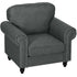 Mid-Century Armchair, with Pocket Springs - Charcoal Grey