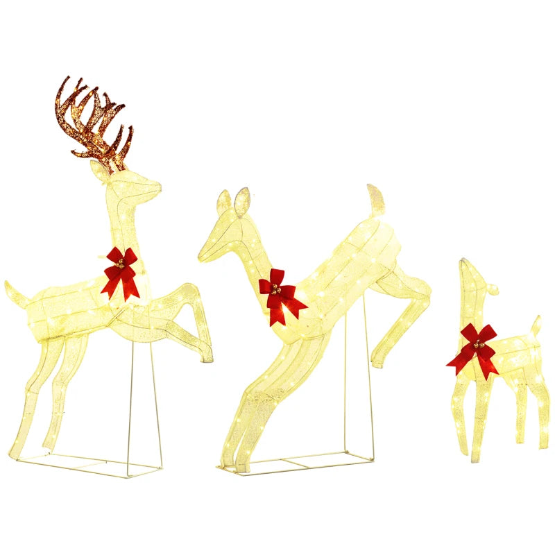 Three-Piece LED Light Reindeer Christmas Decoration