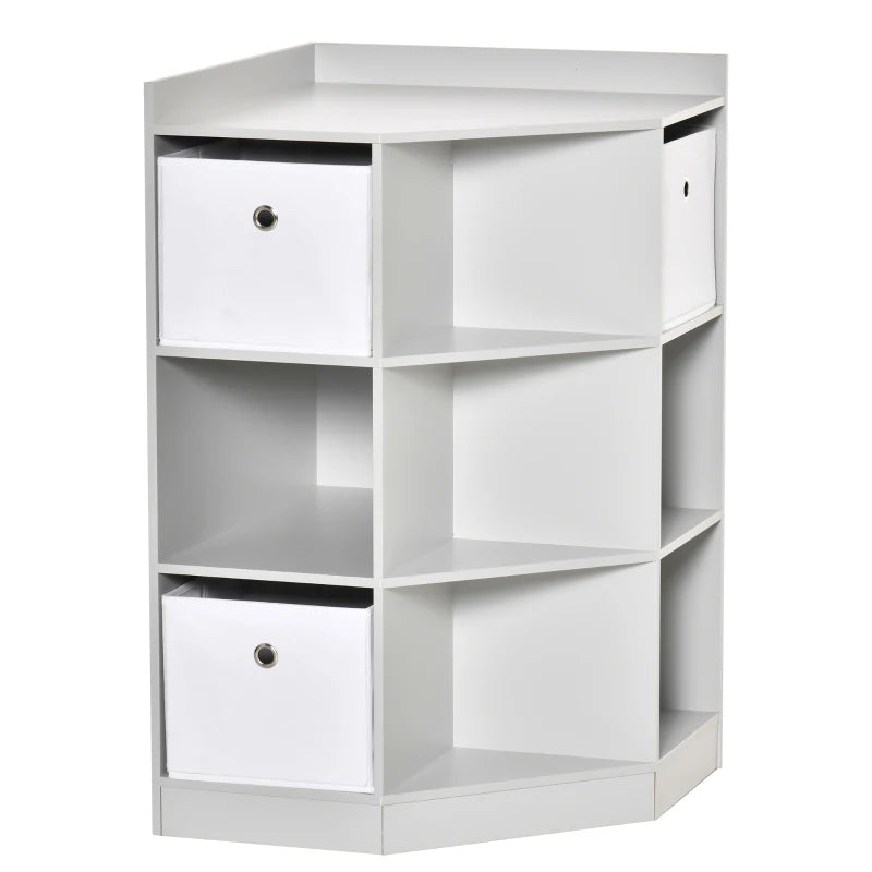 Kids Bookcase, 3 Tier Toy Organiser Storage Unit BookShelf with 3 Non-woven Fabric Drawers, Anti-tip Device, for Bedroom, Children's Room, Playroom, Grey