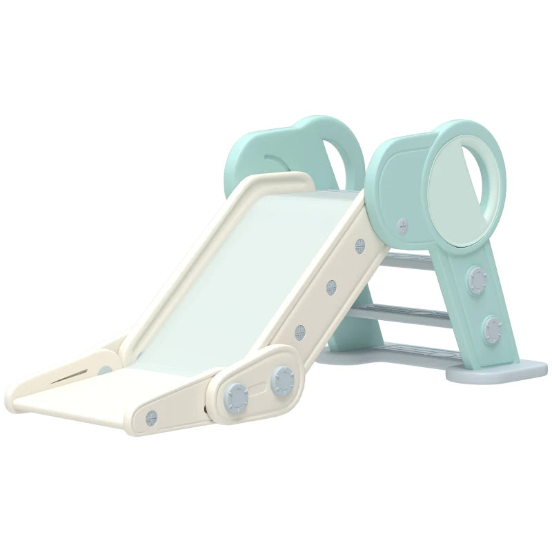 Foldable Kids Slide, Freestanding Baby Slide, for Ages 1.5-3 Years, Grey & Green