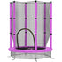 4.6ft Toddler Trampoline w/ Safety Enclosure Net, for Indoor Outdoor Use, Ages 3-6 Years, Purple
