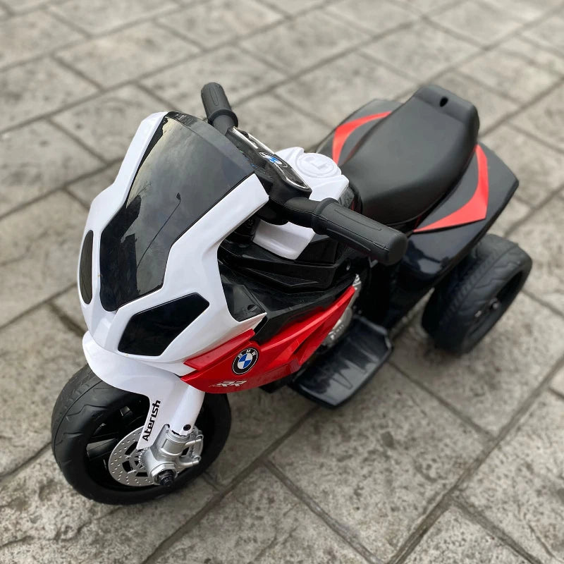 Electric Motorbike for Kids Ride on BMW Motorbike W/Headlights and Music, 6 V-Red