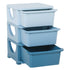 3 Drawers Plastic Storage Units, 3 Tier Kids Storage Units, Children Toy Chest for Nursery, Playroom, Bedroom, Blue