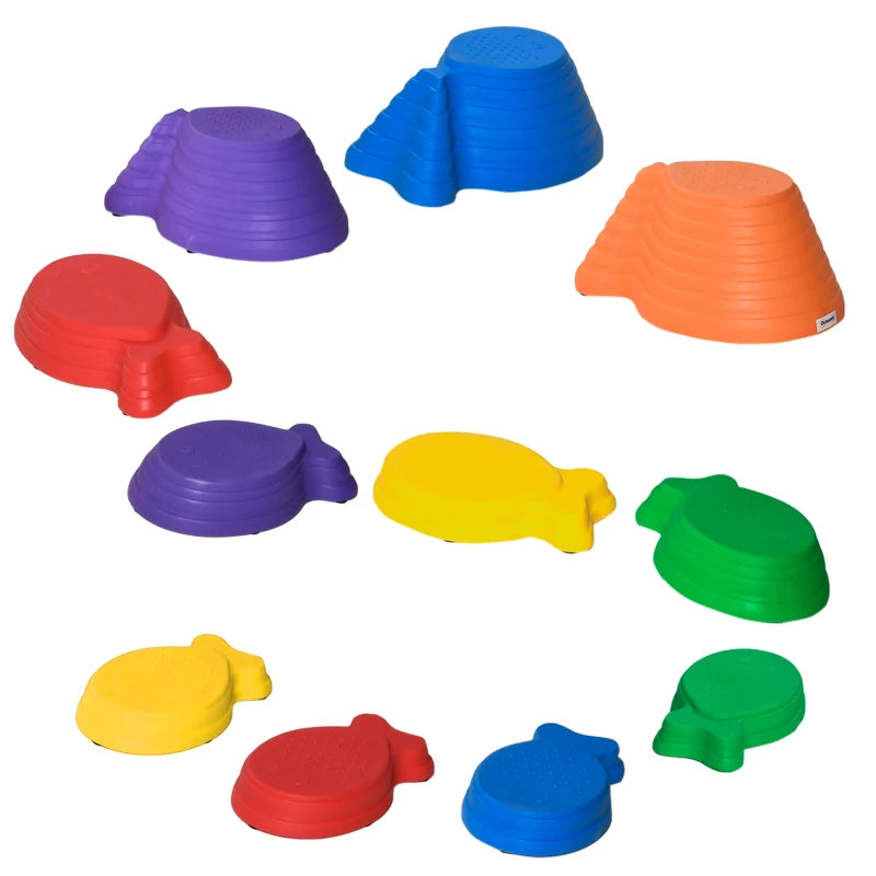11 Piece Kids Balance Stepping Stones - Multicoloured