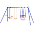 Three-In-One Kids Metal Swing Set with Swing, Glider, Rocking Chair Swing, for Ages 3+ years - Orange and Blue