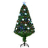 4FT Prelit Artificial Christmas Tree Fibre Optic Star LED Light Holiday Home Xmas Decoration with LED Light for Indoor Party, Green